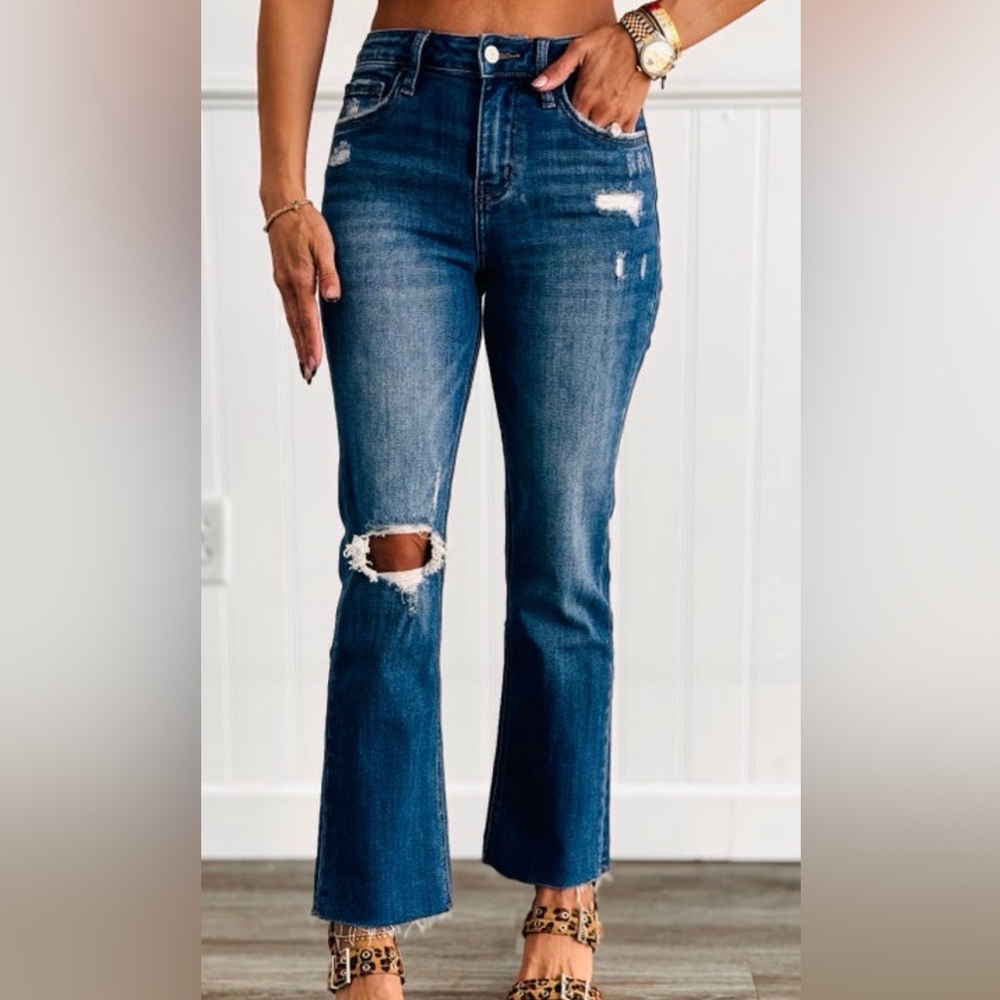 NWT - Lovervet - high rise, kick flare cropped jeans - Woman's Size 32/15
